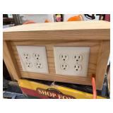 Custom Wood Power Outlet Box with Switches and USB Adapter