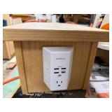 Custom Wood Power Outlet Box with Switches and USB Adapter