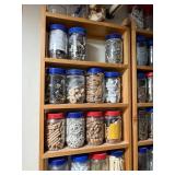 Collection of Assorted Hardware Fasteners and Wood Joinery Supplies in Jars