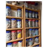 Collection of Assorted Hardware Fasteners and Wood Joinery Supplies in Jars
