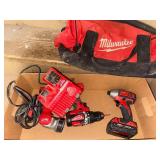 Milwaukee M18 Cordless Drill, Impact Driver, Flashlight, Chargers, and Bag Set