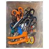 Collection of Hand Tools: Scissors, Utility Knives, Clamps and Miscellaneous Supplies