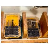Collection of DeWalt and Bosch Drill Bit Sets with Storage Cases