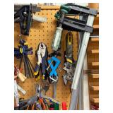 Comprehensive Hand Tool Collection with Clamps, Pliers, Hammers, and More