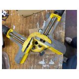 Adjustable Dual-Angle Bench Vise Clamp on Wood Base