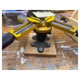 Adjustable Dual-Angle Bench Vise Clamp on Wood Base