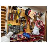 Workshop Hand Tools and Hardware Lot with Organizers and Accessories