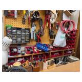 Workshop Hand Tools and Hardware Lot with Organizers and Accessories