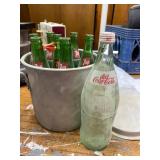 Lot of 7 Vintage 7up Glass Bottles and Diet Coke Glass Bottle