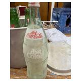 Lot of 7 Vintage 7up Glass Bottles and Diet Coke Glass Bottle