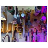 Workshop Tool and Gardening Supply Lot with Pegboard Organizer