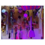 Workshop Tool and Gardening Supply Lot with Pegboard Organizer