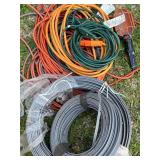 Lot of Extension Cords and Roll of Electrical Wire