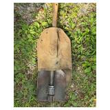 Vintage Military Folding Shovel with Canvas Cover