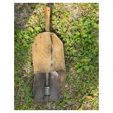 Vintage Military Folding Shovel with Canvas Cover