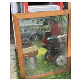 Rectangular Wood-Framed Wall Mirror