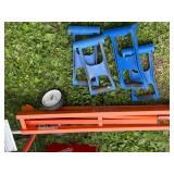 PortaMate Folding Saw Table with 4 blue panel carriers