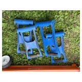 PortaMate Folding Saw Table with 4 blue panel carriers