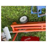 PortaMate Folding Saw Table with 4 blue panel carriers