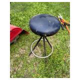 Used Metal Shop Stool with Padded Seat