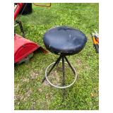 Used Metal Shop Stool with Padded Seat