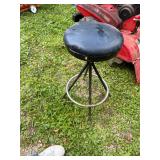 Used Metal Shop Stool with Padded Seat