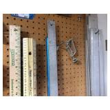 Clamp and Measuring Tool Lot with Bar Clamps, Squares, and Levels