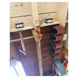 Workshop Lot: Hand Tools, Clamps, Sanding Belts, Sprayers, and Accessories