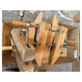 Set of 4 Jorgensen Wood Hand Screw Clamps with Wooden Handles