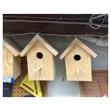 Set of 4 Wooden Birdhouses for Outdoor Use