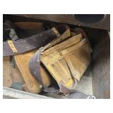 Used Leather Tool Belt and Carpenters Pouch Set