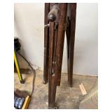 Vintage Cast Iron and Wood Adjustable Tripod Vise Stand