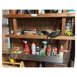 Collection of Automotive Fluids, Sprays, and Hand Tools