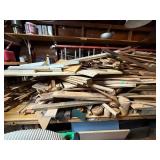 Large Lot of Assorted Wood Lumber and Trim Scraps