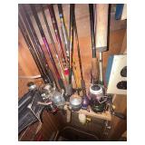 Collection of Assorted Fishing Rods with Reels