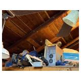 Attic Collection with Vintage Apple Mac Pro Tower, Storage Bins, and Miscellaneous Items