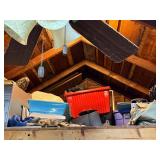 Attic Collection with Vintage Apple Mac Pro Tower, Storage Bins, and Miscellaneous Items