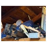 Attic Collection with Vintage Apple Mac Pro Tower, Storage Bins, and Miscellaneous Items