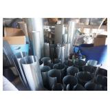 Large Lot of Galvanized Furnace Pipe In Assorted Sizes
