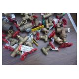 Lot of Brass Valves In Assorted Sizes