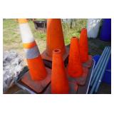 Lot of Orange Safety Cones
