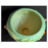 Roseville Pottery Bittersweet Green Footed Ceramic Bowl