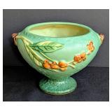 Roseville Pottery Bittersweet Green Footed Ceramic Bowl