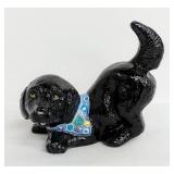 Fenton Glass Black Lab Dog Figurine