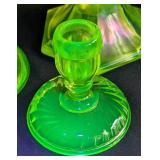 Assorted Uranium Glass Candleholders