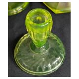 Assorted Uranium Glass Candleholders