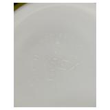 Vintage Verde Green Pyrex Mixing Bowl and Two Vintage Yellow Pyrex Mixing Bowls