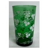 Set of Four Vintage Anchor Hocking Green Grapes and Leaves Glass Tumblers