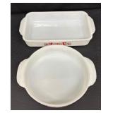 Two Vintage Mid Century Fire King Primrose Baking Dishes