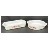 Two Vintage Mid Century Fire King Primrose Baking Dishes